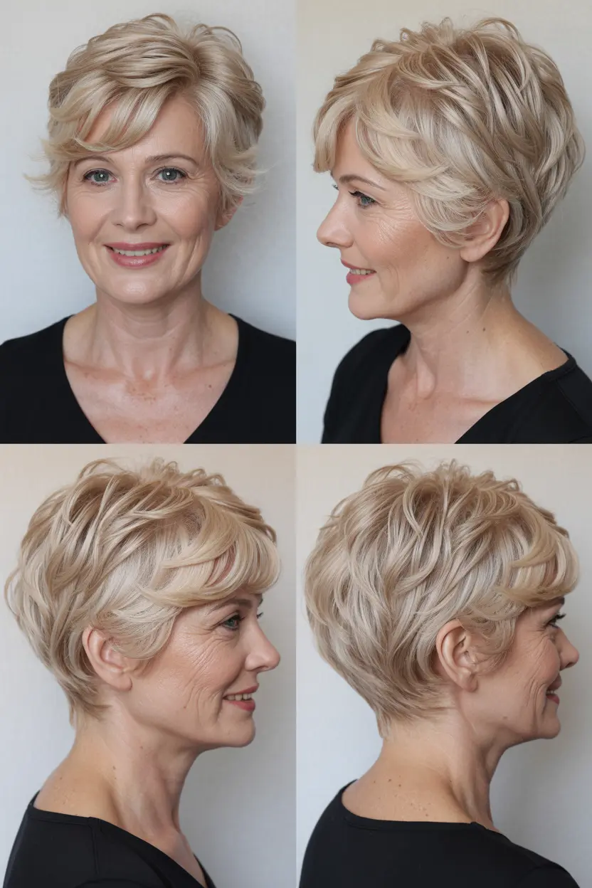 34. pixie with side swept bangs