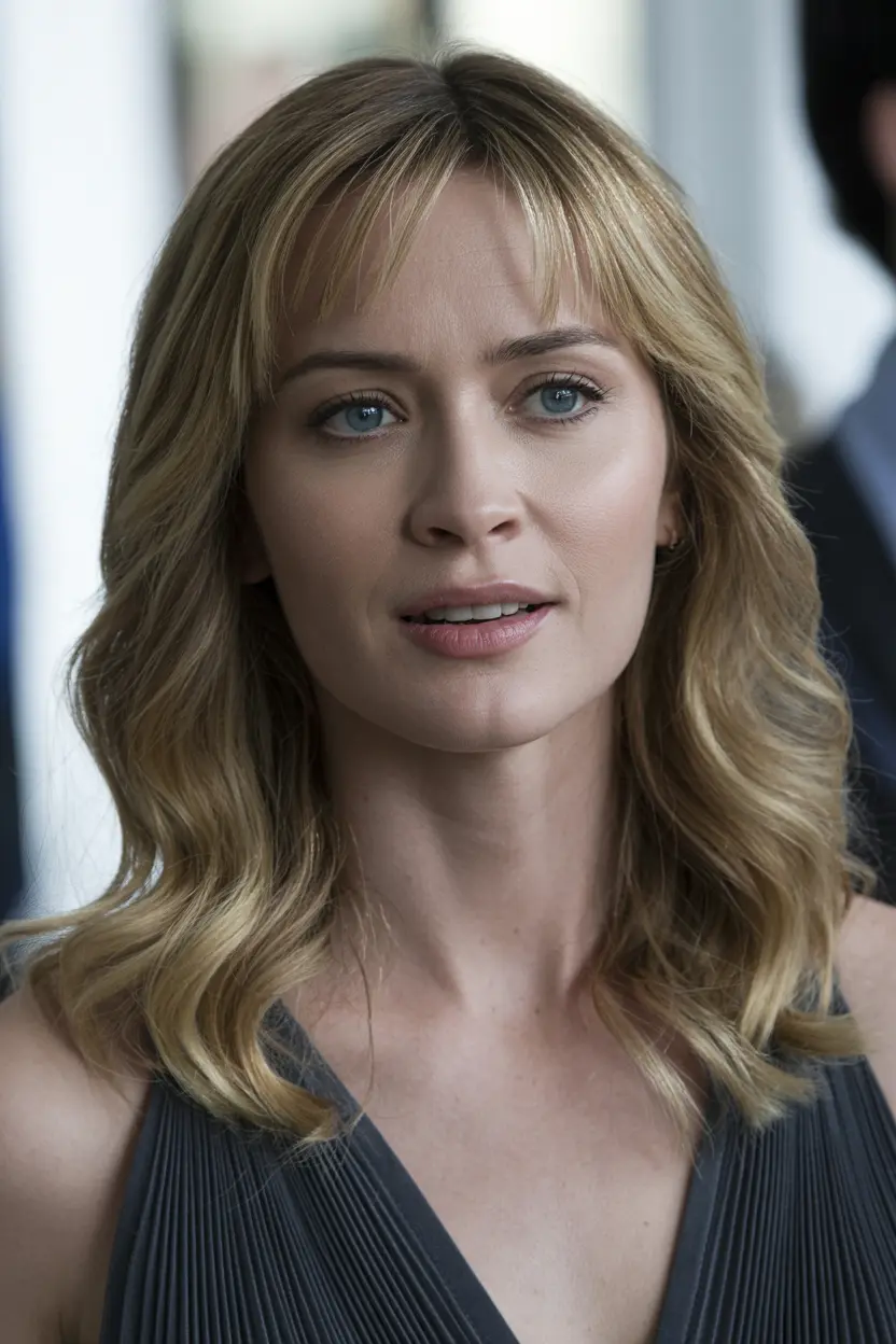 35.spectacular wavy hair with bangs