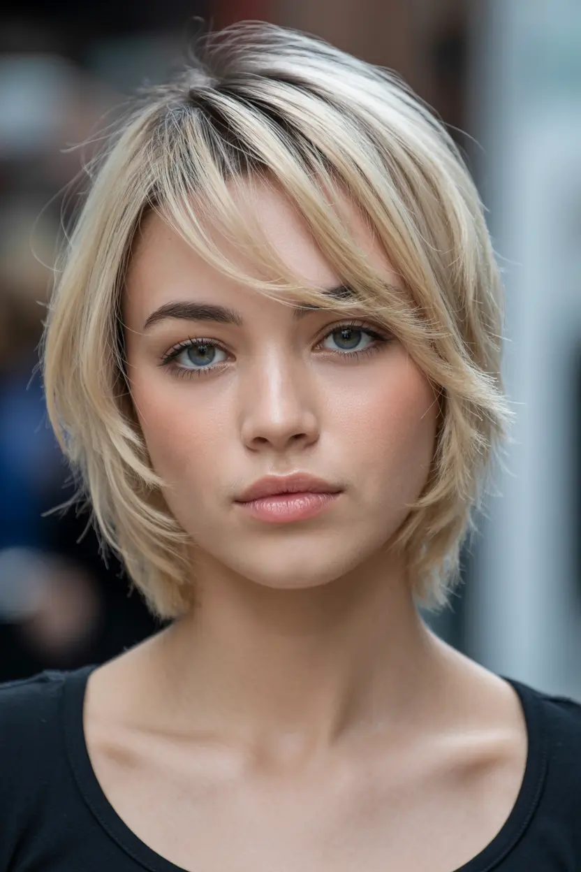 37.layered butterfly hairstyle for round faces