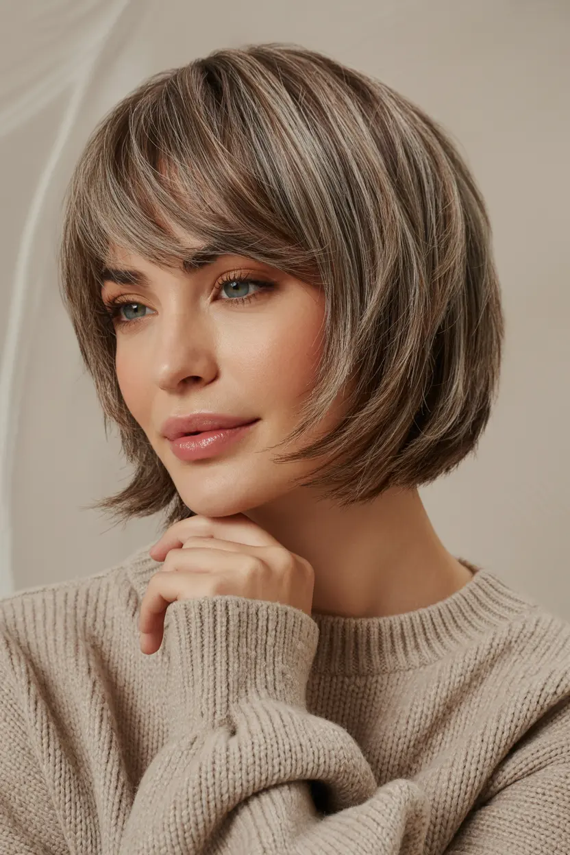 38.short textured butterfly cut with flipped ends