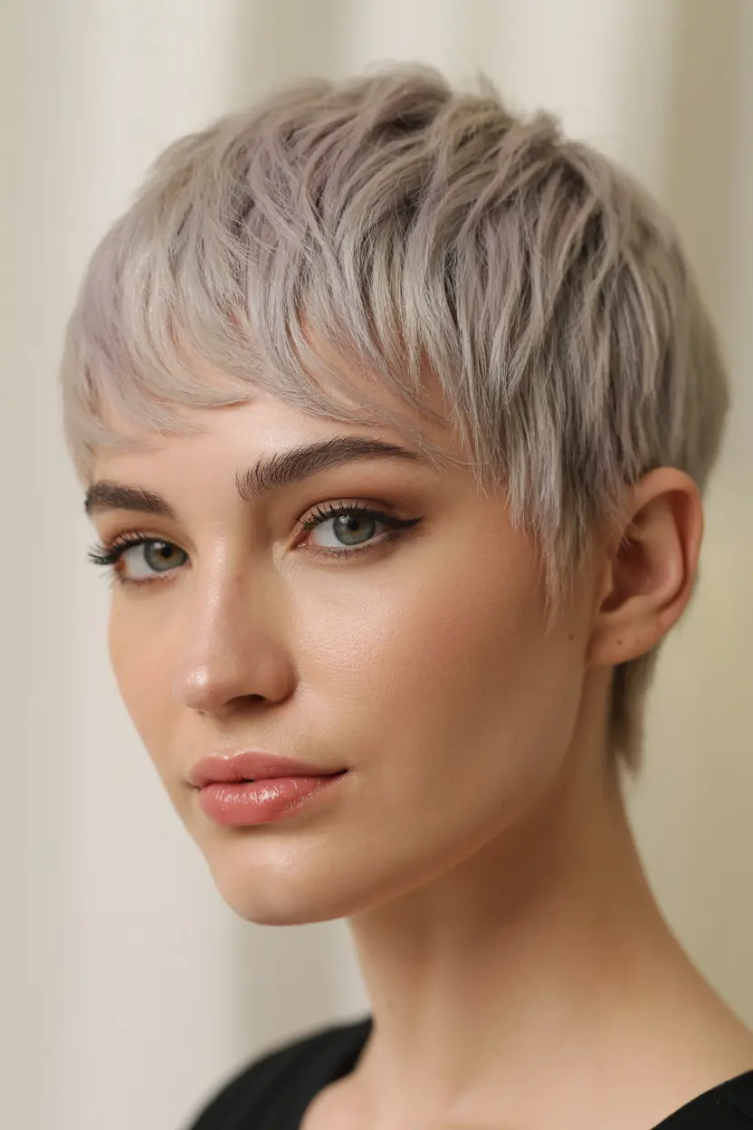 39.short feathered pixie cut
