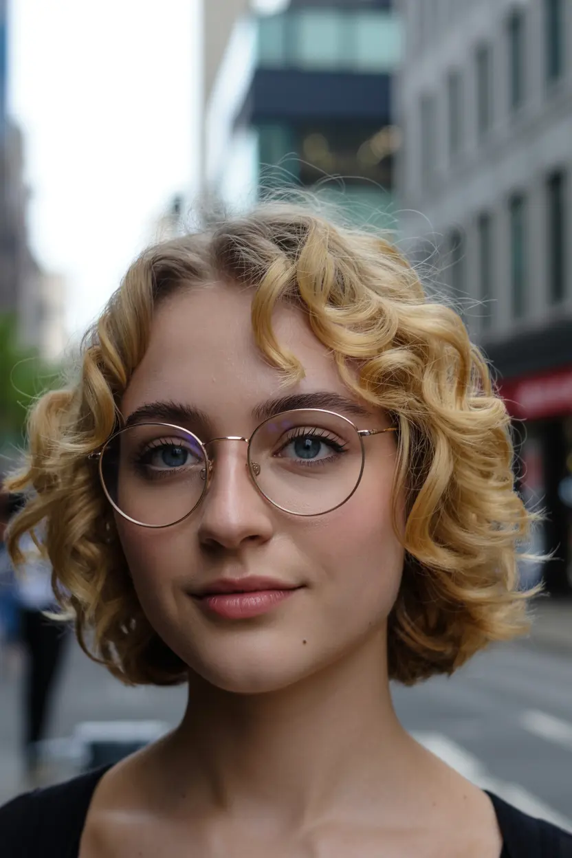 39.short shattered curly bob