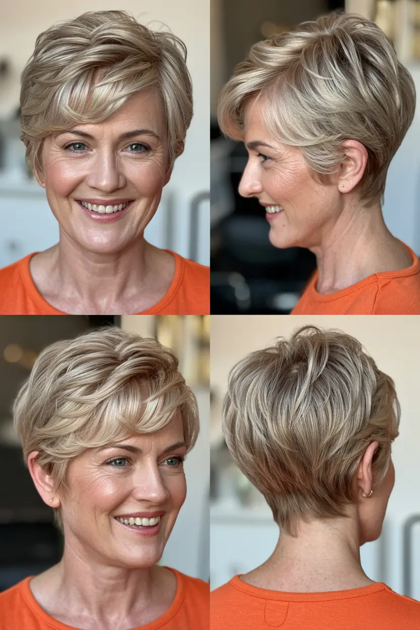 4.choppy side swept pixie cut