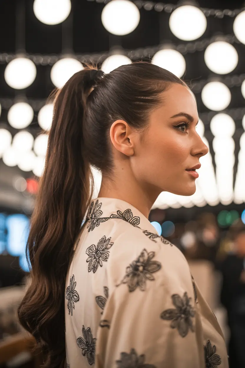 4.sleek high ponytail
