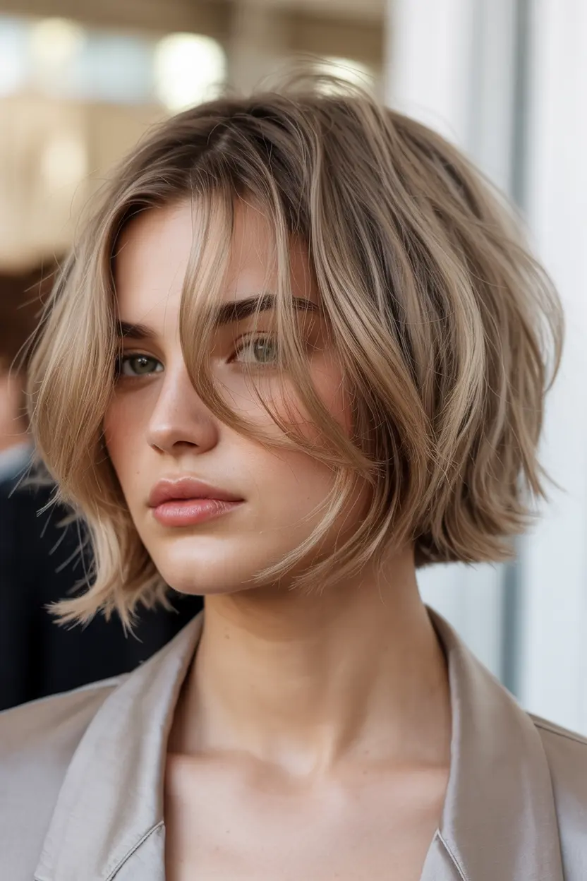 41.shaggy butterfly bob with face framing layers