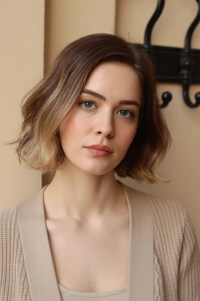 41.side parted wavy bob