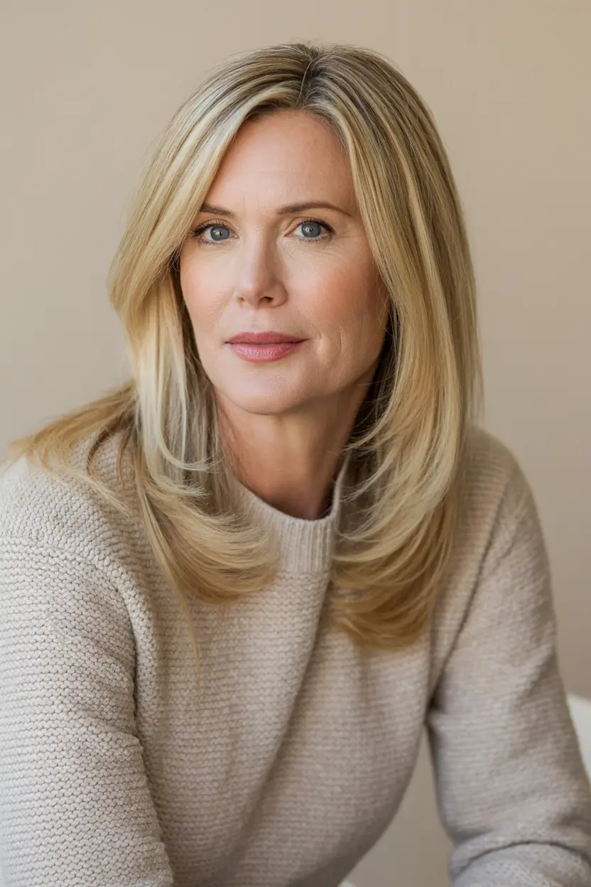 41.straight blonde hairstyle