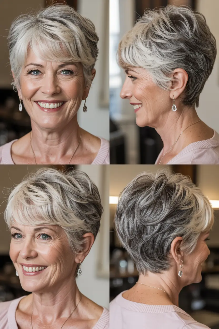 43. shaggy pixie cut for older women