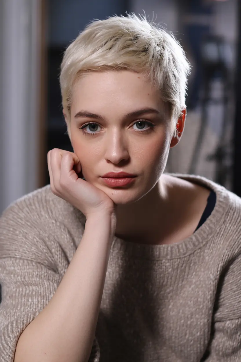 43.super short pixie with elongated bangs