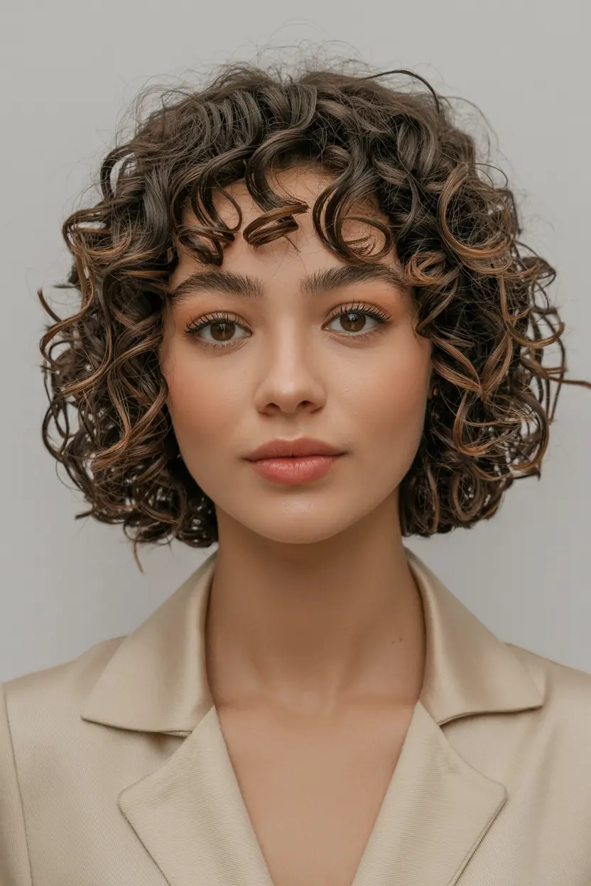 44.bob on very curly hair