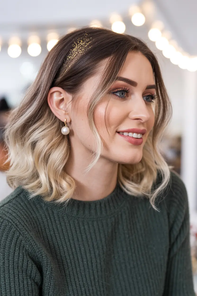 44.define waves with glitter highlights