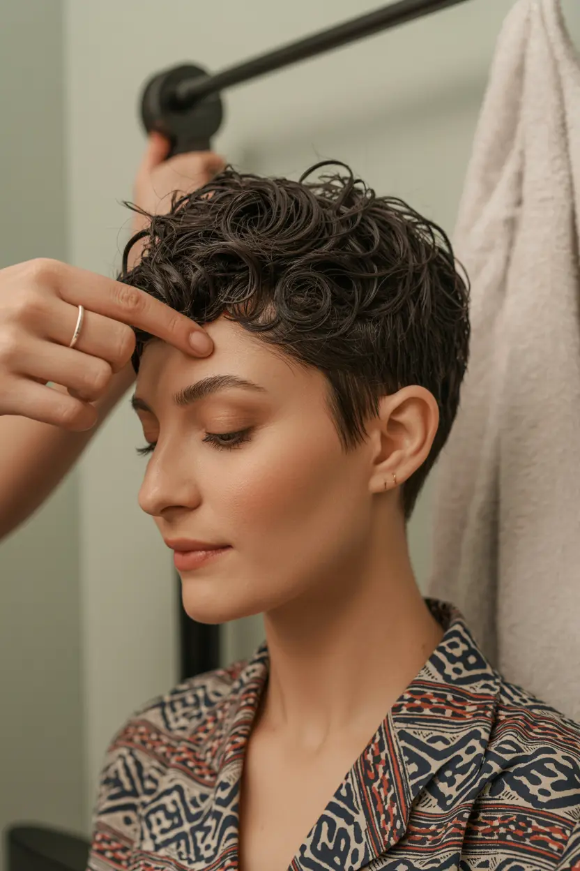 45.curly Q haircut