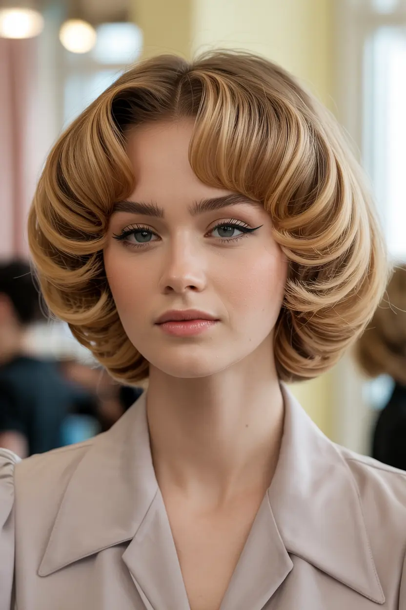 45.retro butterfly bob with volume