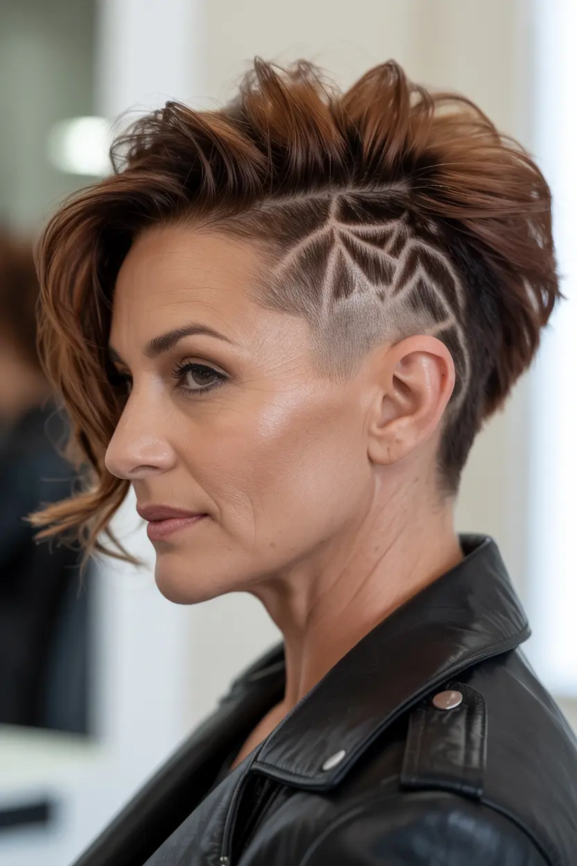 47.edgy undercuts with designs