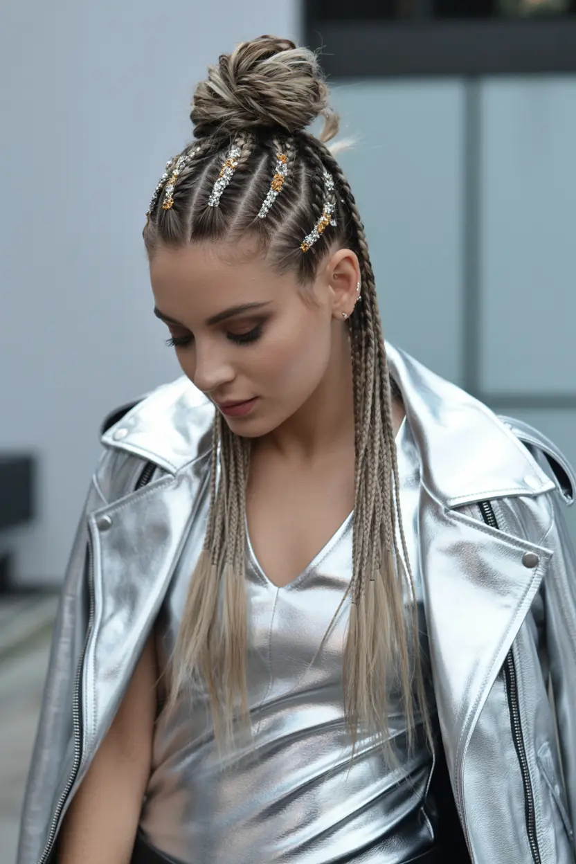 47.slick punk updo for edgy party looks