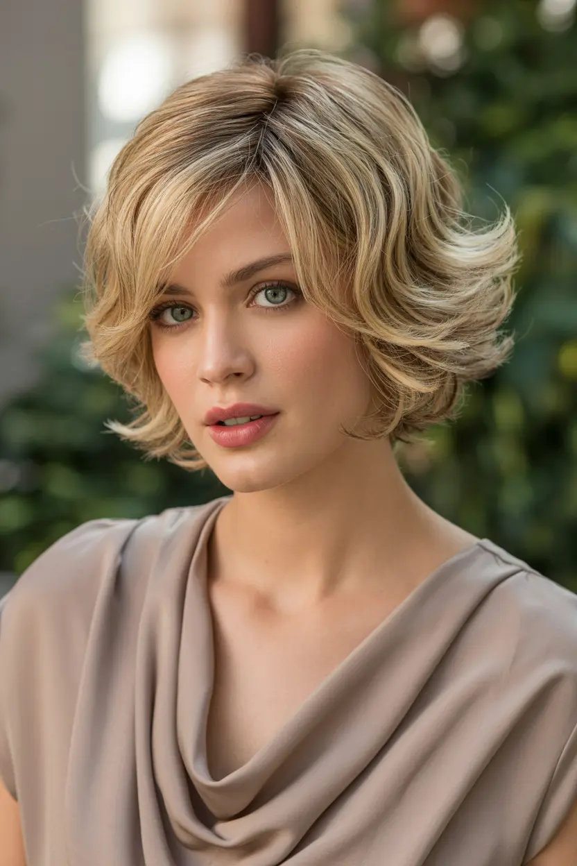 48.modern butterfly cut with side swept bangs