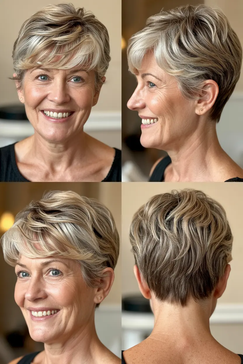 49. asymmetrical pixie with volume on top