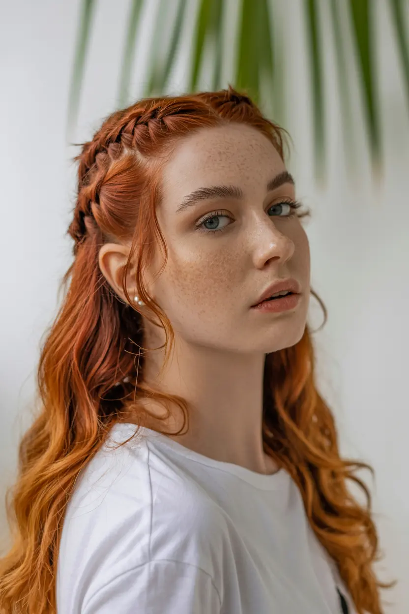 5. half up french braid pigtails