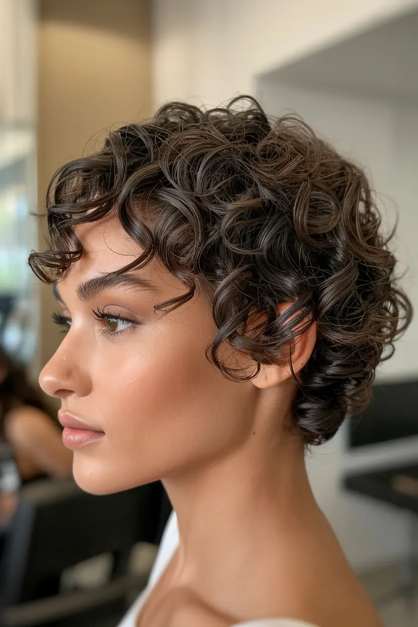 5.curly tapered cut