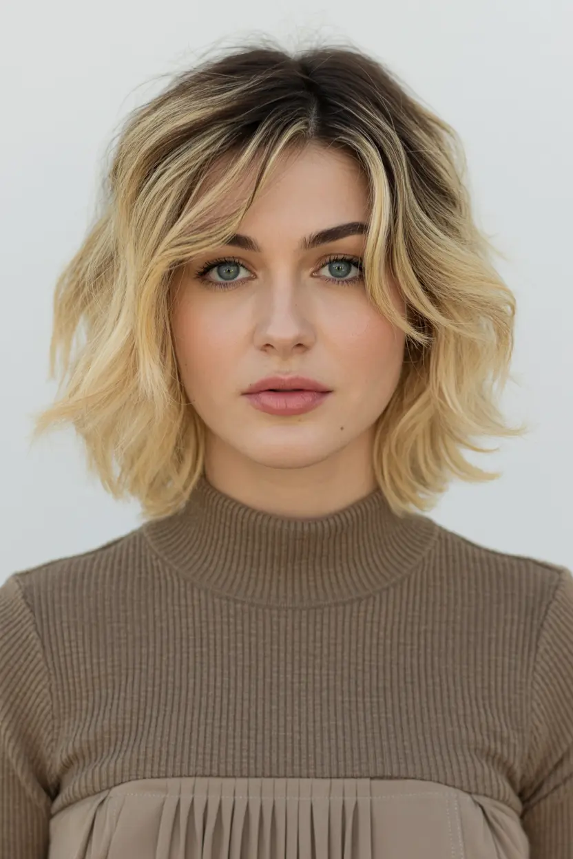 5.shaggy wavy long bob