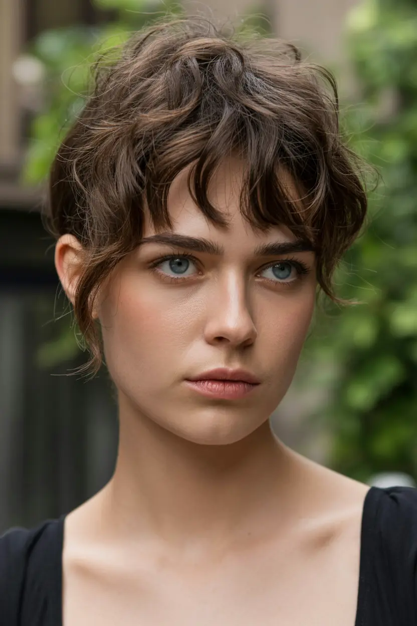 5.tousled curly pixie hairstyle