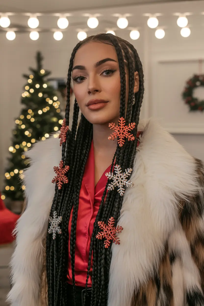 50.jumbo braids with ornament clips