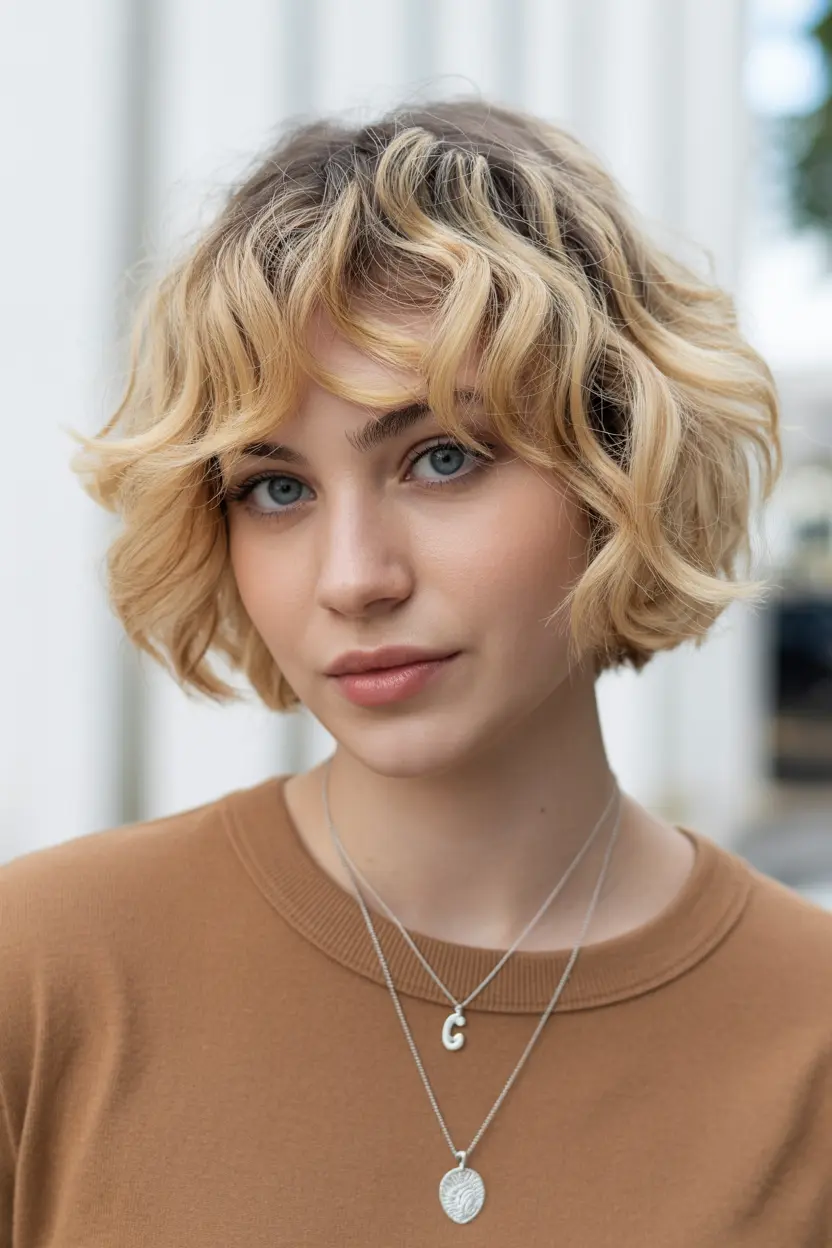50.short bob for curly hair