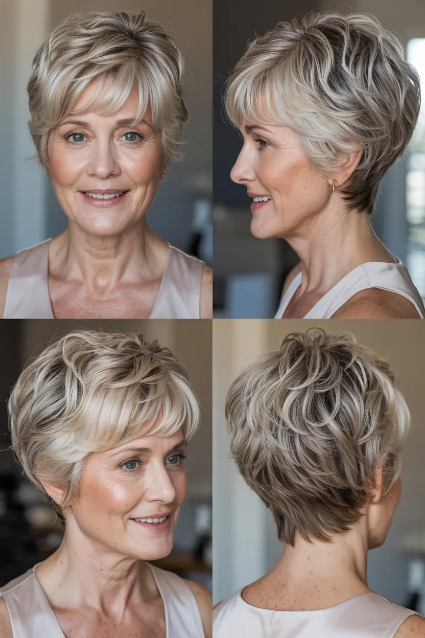 52. tapered pixie with wavy layers