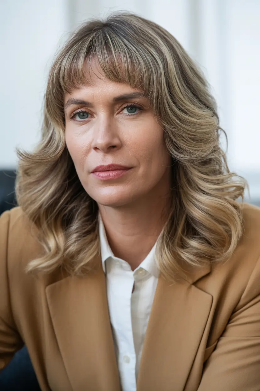 52.shoulder length shag with curtain bangs
