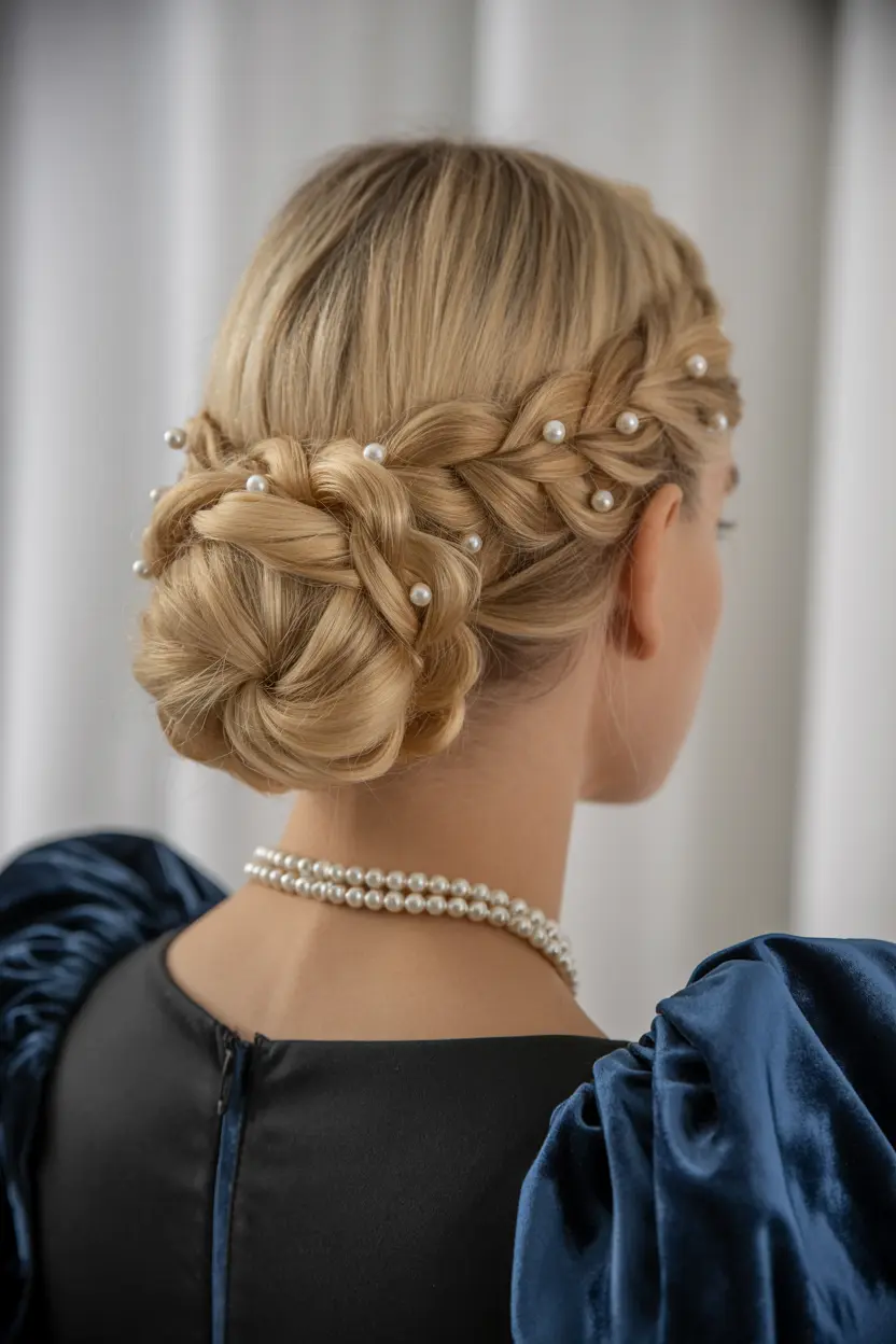 55. knotted up do wit hpearl accent