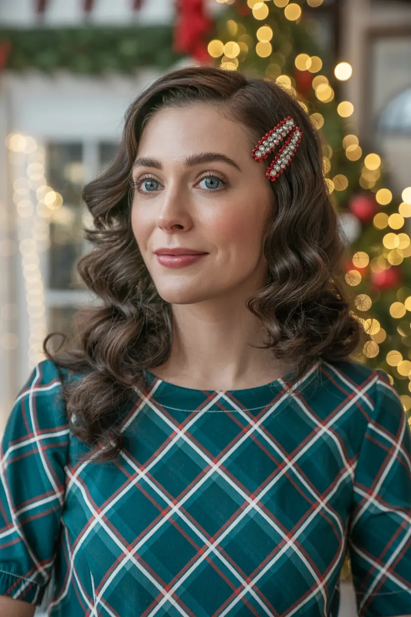 56. spiral curls with jewel pins