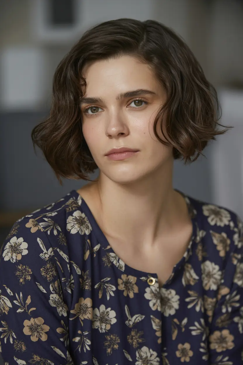 56.medium rounded wavy cut