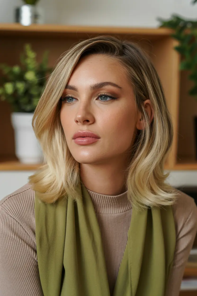 58.medium length soft wavy bob