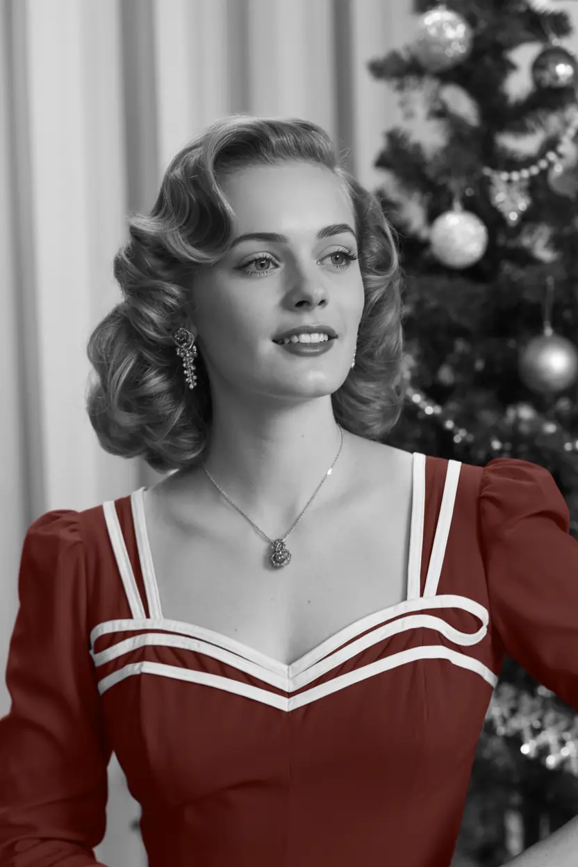6. old hollywood side bangs for new years