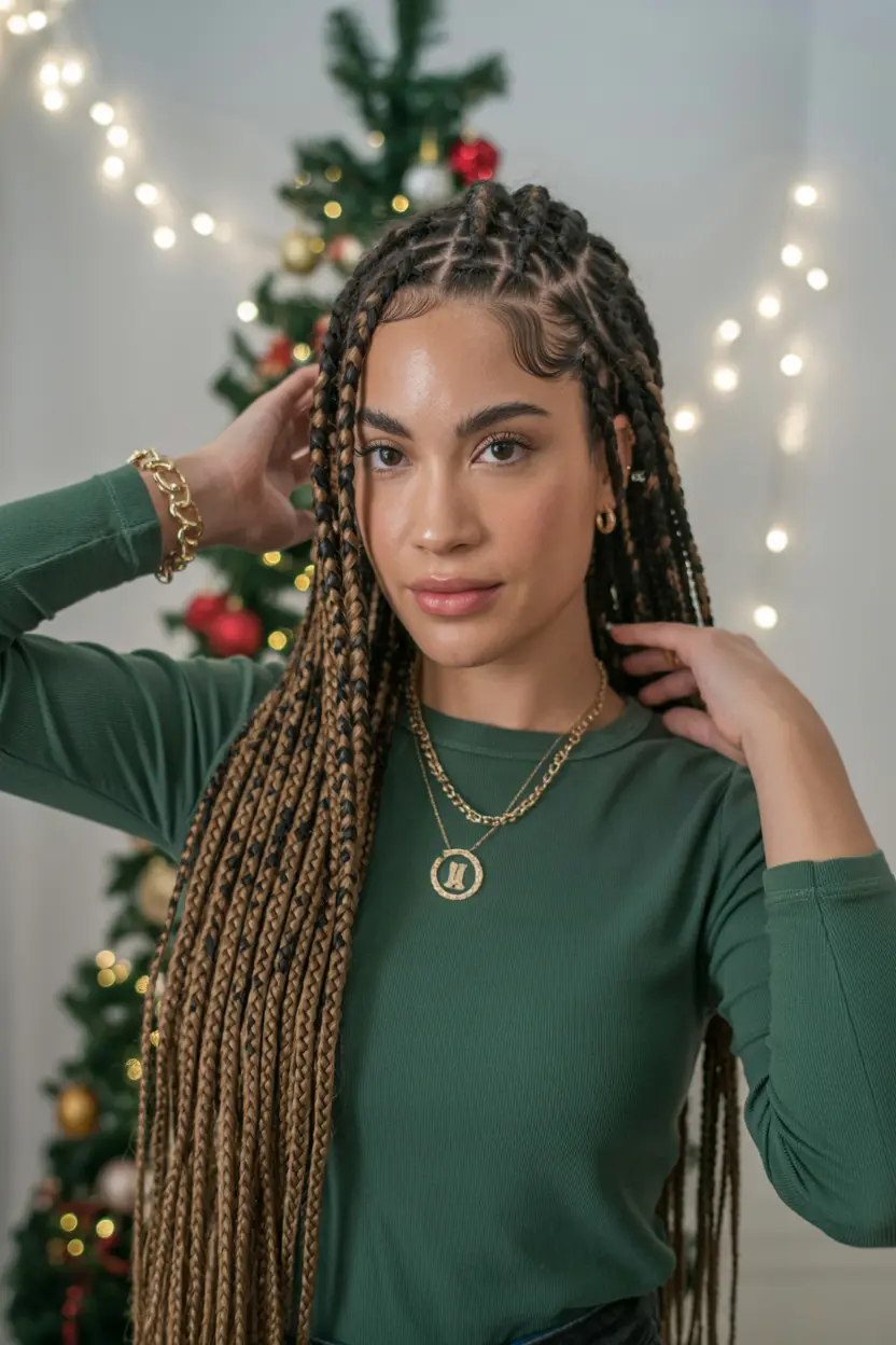 6.crochet braid with mettalic threads
