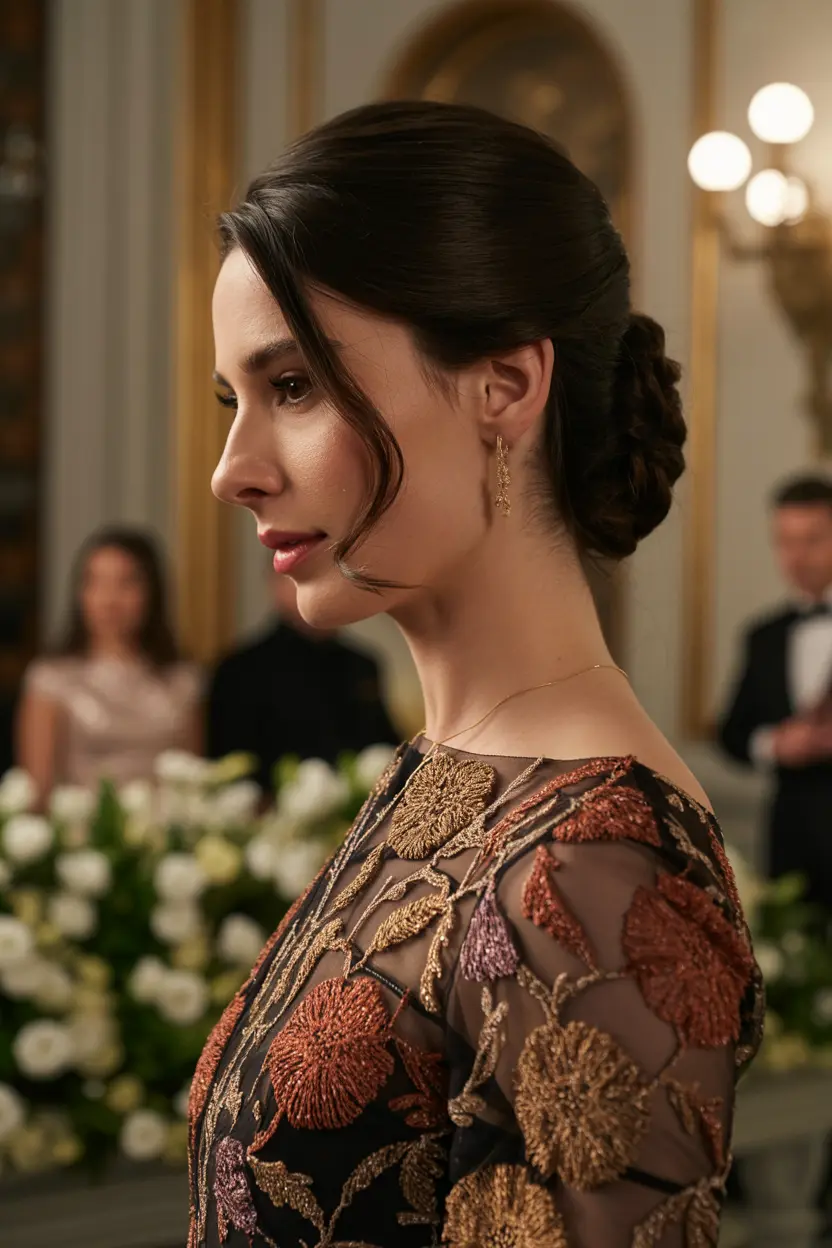 6.side parted low bun