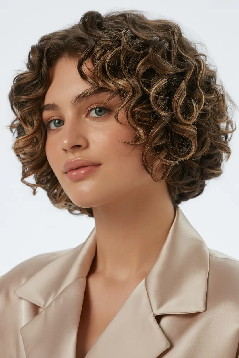 6.voluminous short curly bob