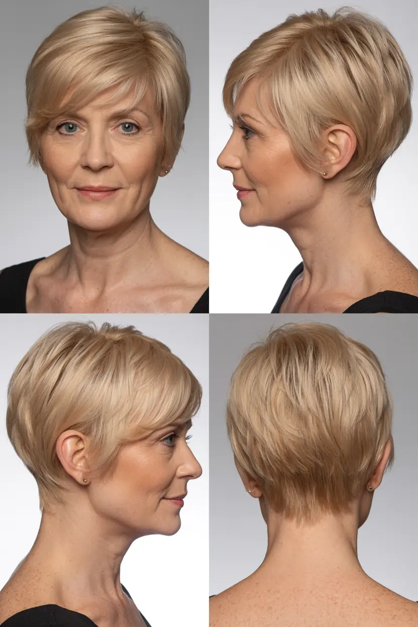64. face framing straight sleek