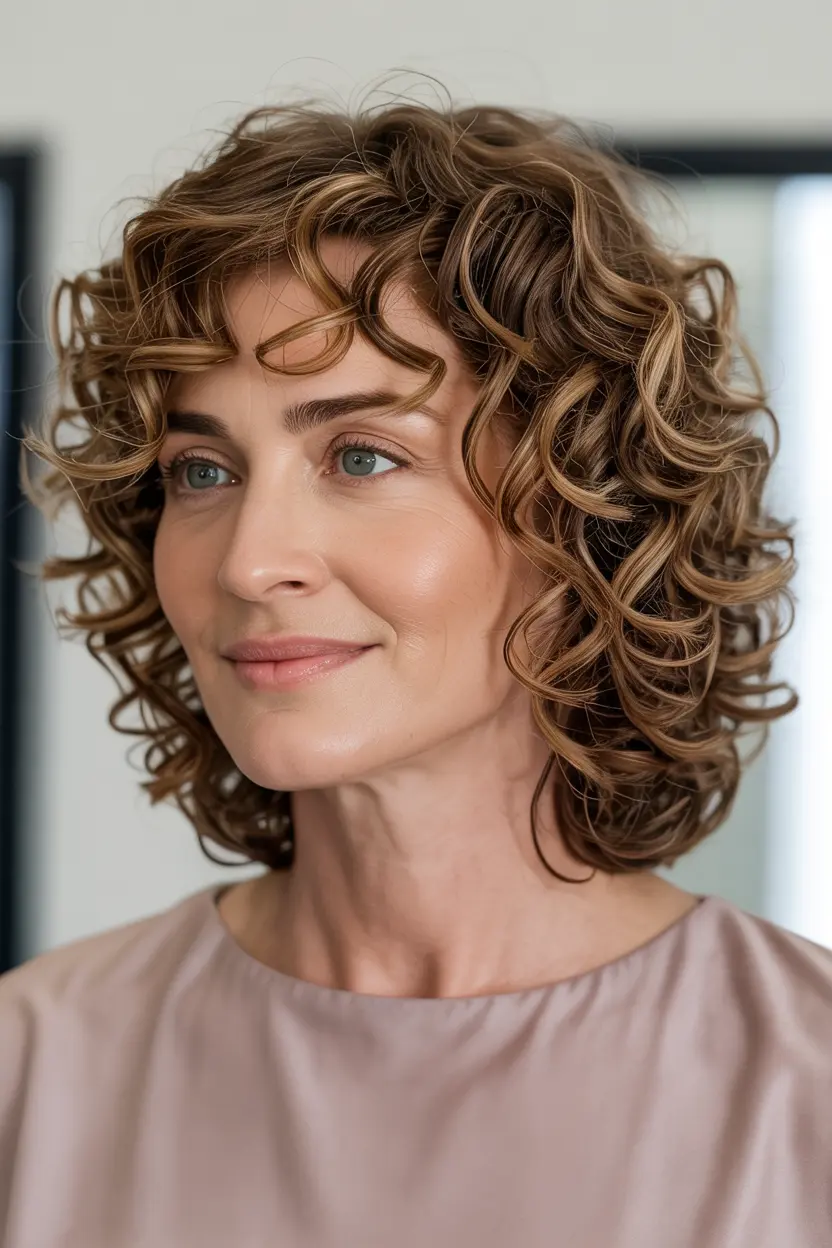69.curly shoulder length cut