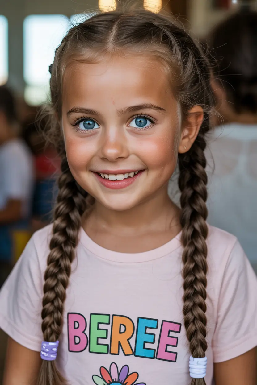 7.half up pigtails with beads