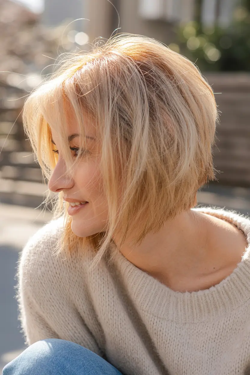7.highlighted layered bob