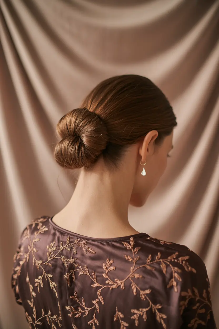 7.polished chignon low bun