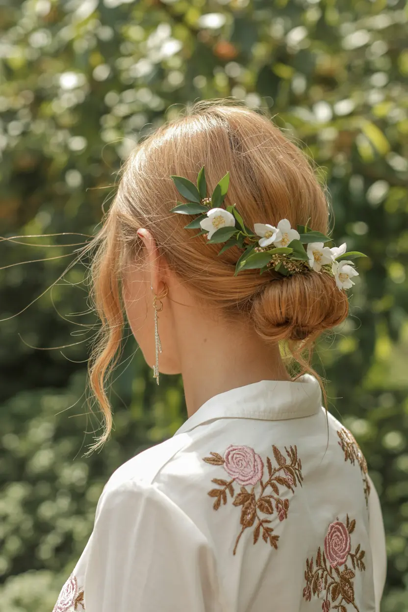 8.floral tuck wedding hair