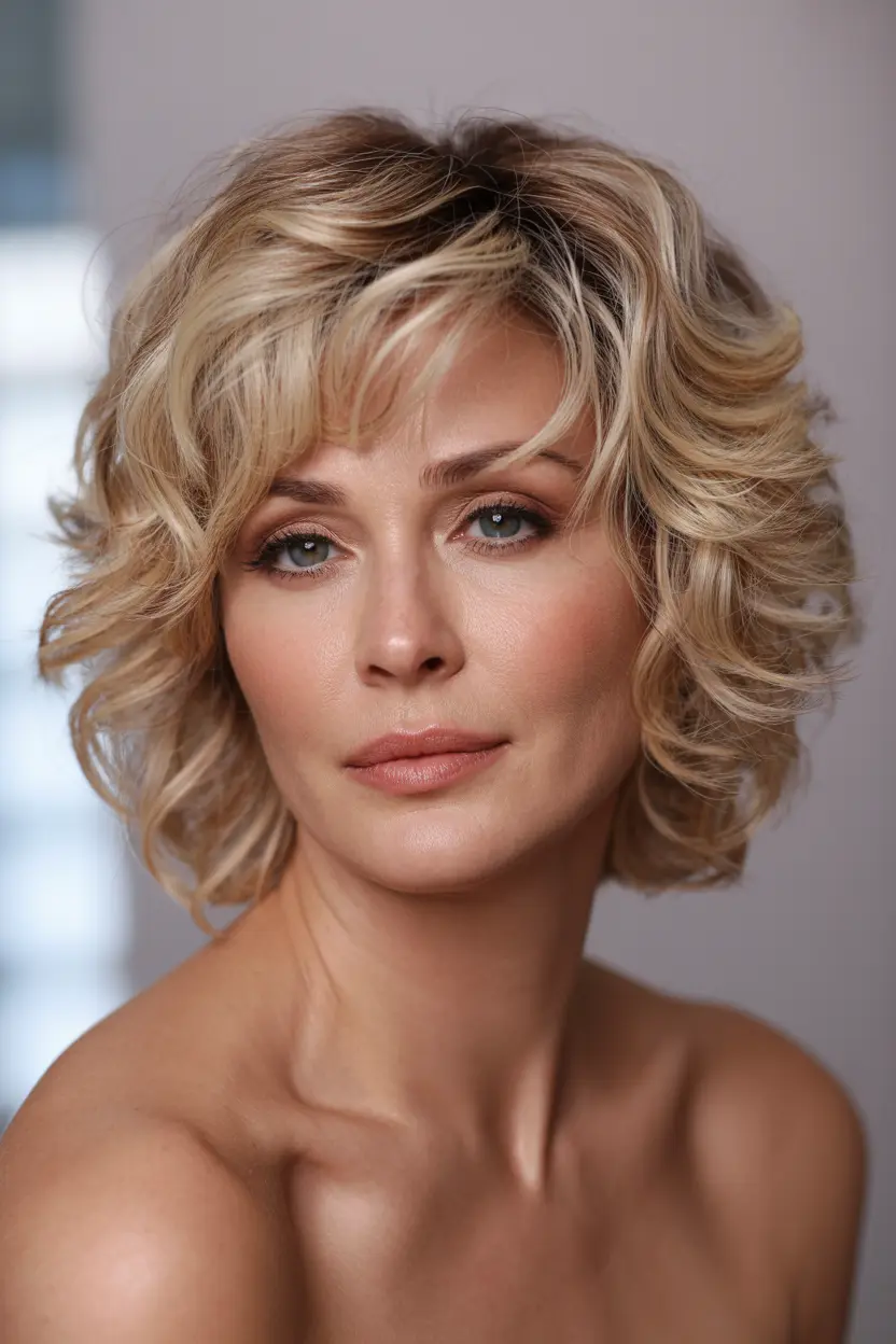9.naturally curly bob