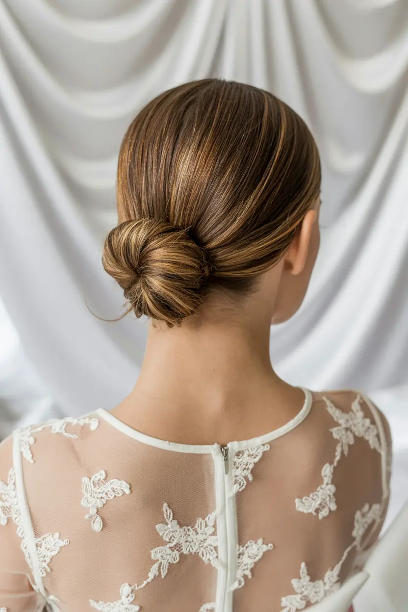 9.polished chignon wedding hair