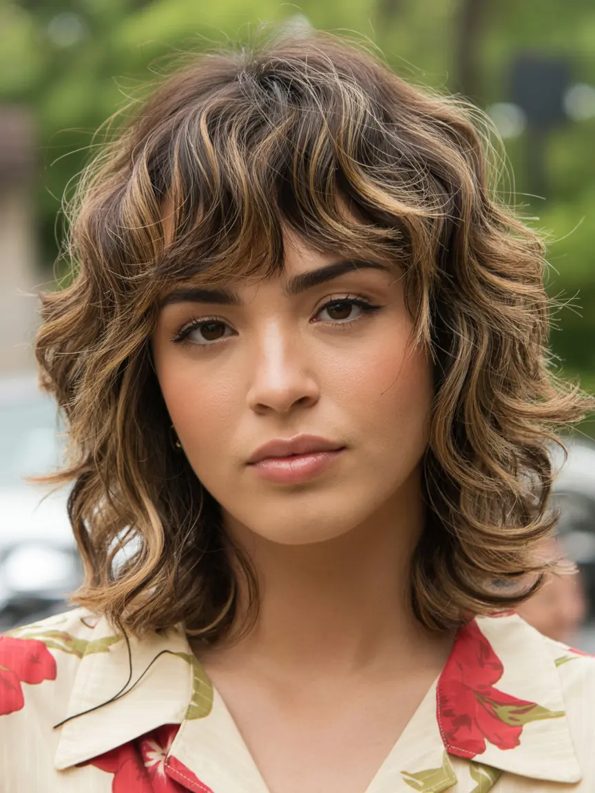 1.classic wolf cut with bangs