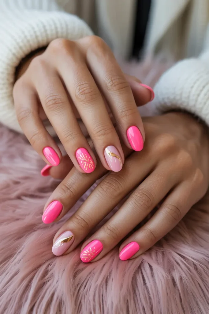 10. Neon Pink Summer Nails