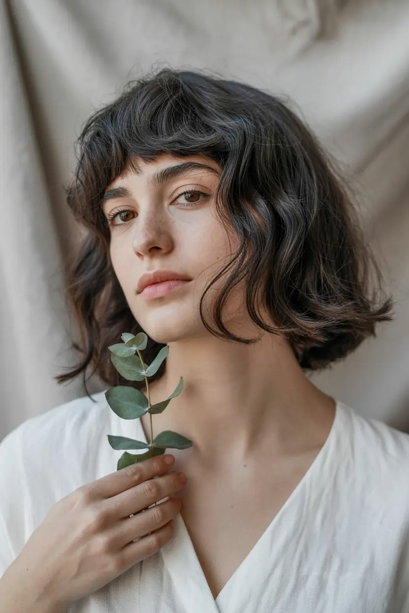 10.asymmetrical wolf cut with bangs