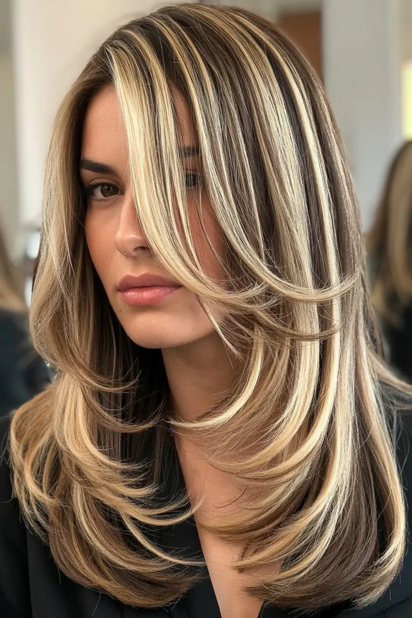 10.chunky blonde highlights