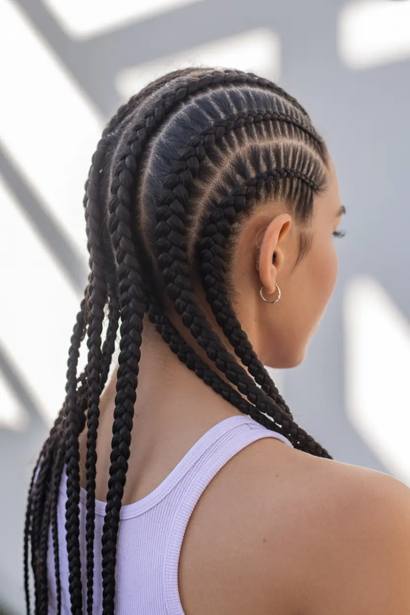 10.zig zag stitch braids